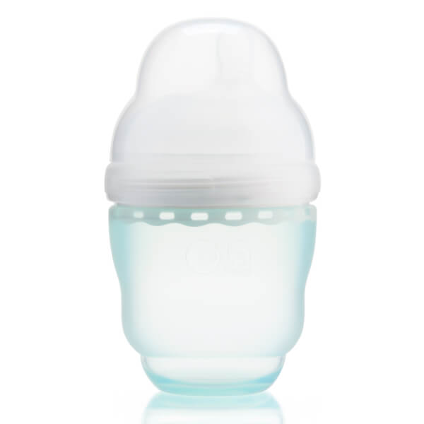 Bình sữa Olababy silicone cổ rộng 120ml (Xanh dương)