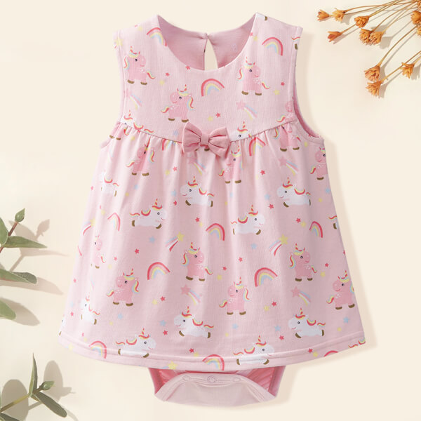 Bodysuit Bé Gái Tam Giác Animo G1121018 (0 - 12M, Hồng)