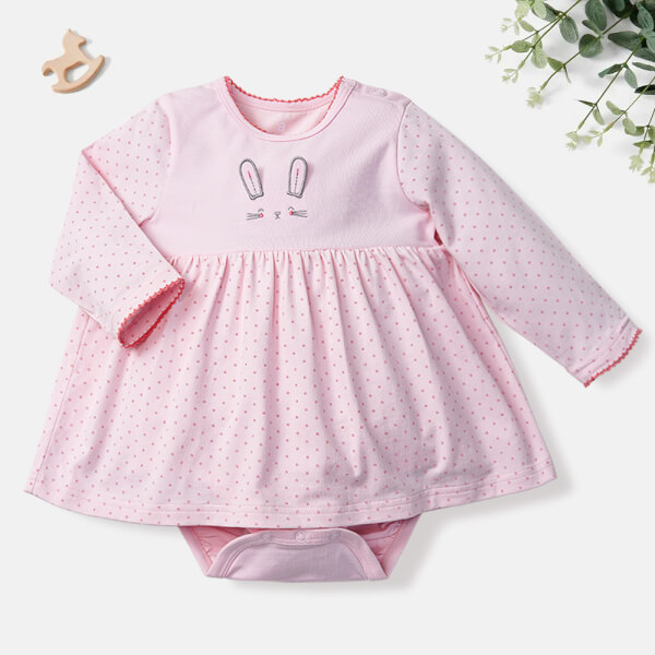 Bodysuit bé gái tam giác Animo G1121013 (0-12M,Hồng)