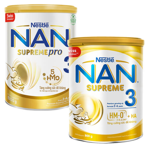 Combo 1 NAN Supreme 3 (2HMO) 800g và 1 NAN Supreme Pro 3 800g