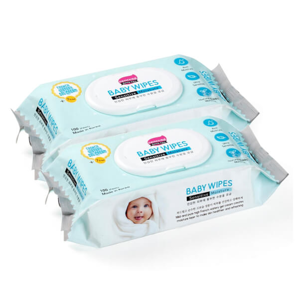 Combo 2 Khăn Ướt Concung Gentle Care Hàn Quốc Cho Da Nhạy Cảm, 100 Tờ (Màu Xanh)