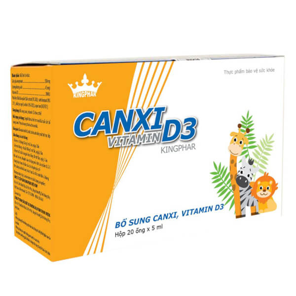 Canxi Vitamin D3 Kingphar (Hộp 20 Ống X 5Ml)