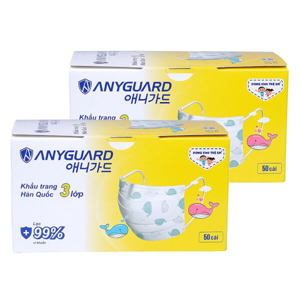 Combo 2 Khẩu Trang Em Bé Anyguard (50 Cái/Hộp)