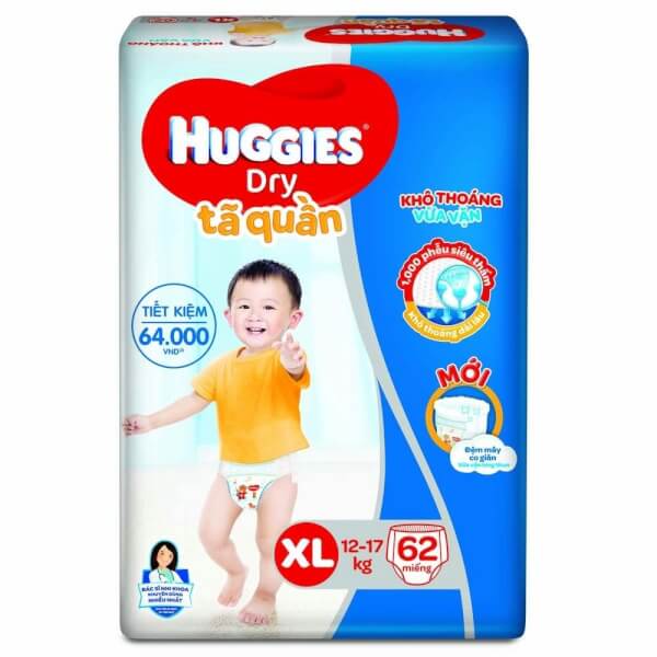 Hình ảnh Bỉm tã quần Huggies Dry size XL 62 miếng (12-17kg)