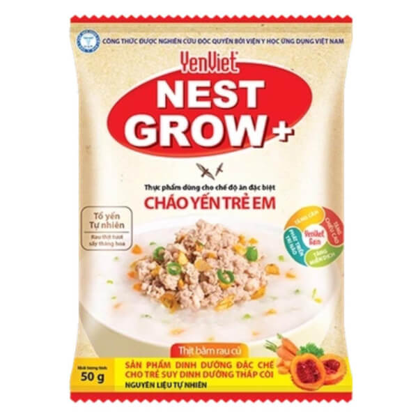 Cháo Yến Trẻ Em Yenviet Nest Grow - Thịt Bằm Rau Củ 50G