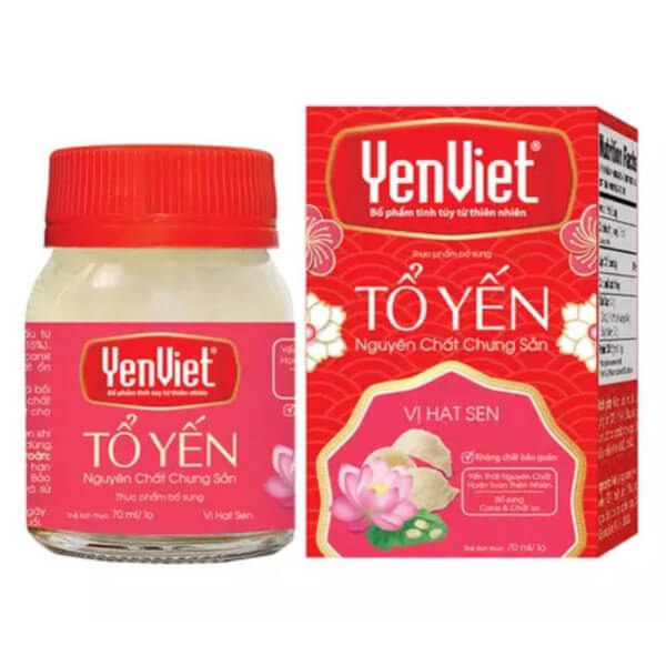 Tổ Yến Nguyên Chất Chưng Sẵn - Vị Hạt Sen (15% Tổ Yến) 70Ml/Lọ