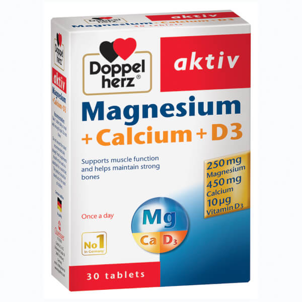 Viên uống bổ sung Canxi Doppelherz Magnesium, Calcium, Vitamin D3