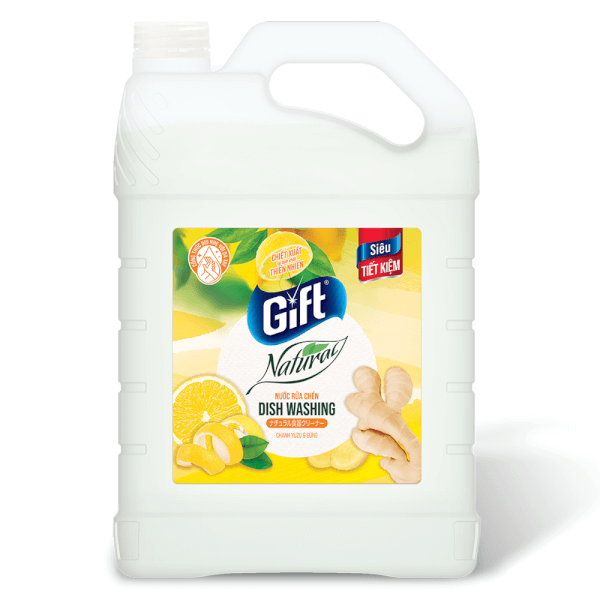 Combo 2 Nước Rửa Chén Gift Natural Chanh Yuzu & Gừng (3, 8Kg)