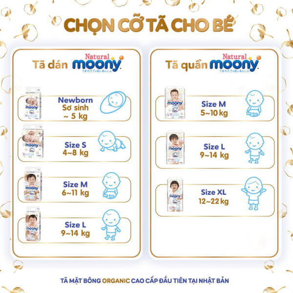 Bỉm tã quần Moony Natural size M 46 miếng (5-10kg) (giao bao bì ngẫu nhiên)