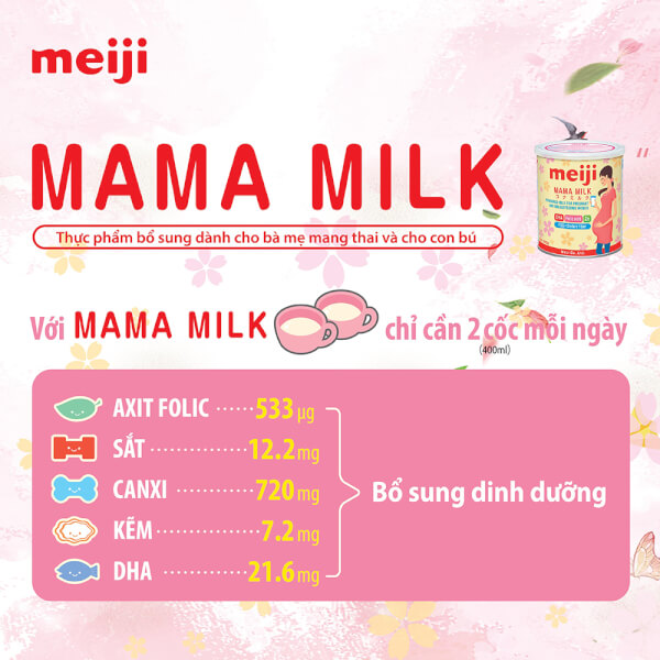 Combo 3 lon Sữa bầu Meiji mama 350g