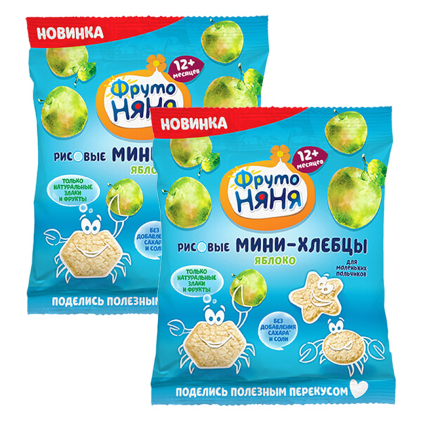 Combo 2 Bánh Gạo Ăn Dặm Vị Táo Fruto Nyanya (30G)