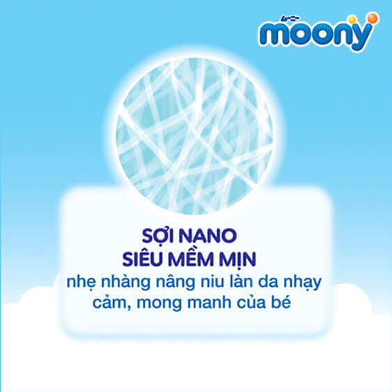 Combo 2 Bỉm tã dán sơ sinh Moony (dưới 5kg, 90 miếng)