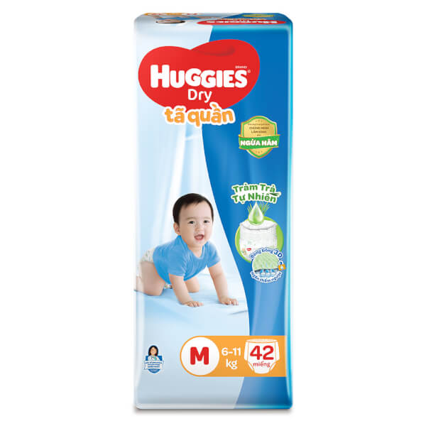 Bỉm Tã Quần Huggies Dry Size M 42 Miếng (6 - 11Kg) (Sản Phẩm Sẽ Được Giao Với Bao Bì Ngẫu Nhiên)