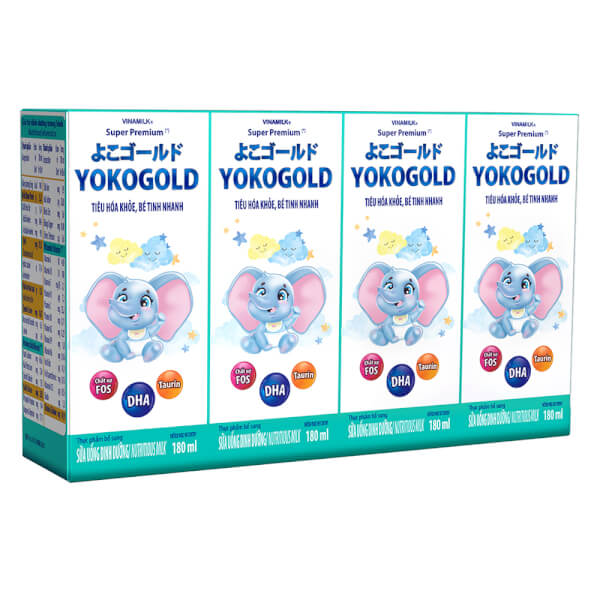 Thùng Sữa uống dinh dưỡng Vinamilk Yoko Gold 180ml (Lốc 4) - 12 lốc