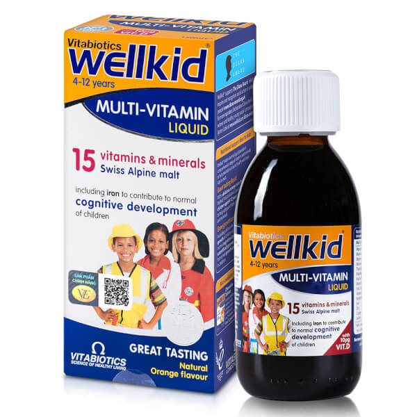 Siro Bổ Sung Multivitamin Cho Bé Từ 4 Tuổi Vitabiotics Wellkid