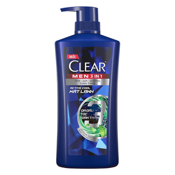 Dầu Gội Clear Men 3In1 Mát Lạnh 630G