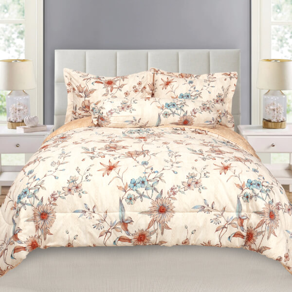 Bộ 5 Món Drap, Áo Gối Và Mền Chần Stefani B2201_Nh007 (180X200+25Cm)
