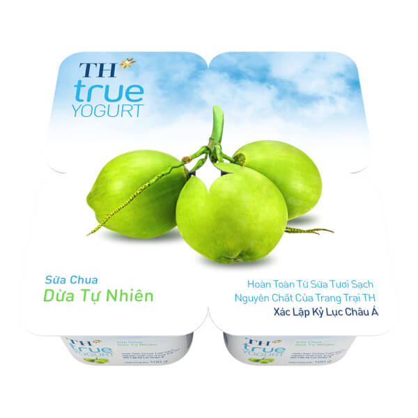 Sữa Chua Dừa Th True Yogurt 100G (Vỉ 4 Hộp)