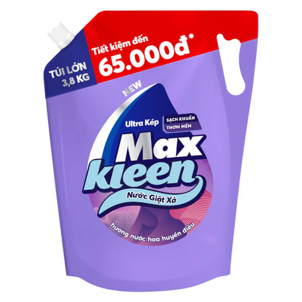 Nước Giặt Xả Maxkleen Hương Huyền Dịu Túi 3.8Kg