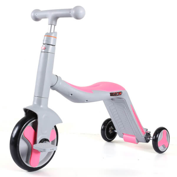 Xe Trượt Scooter Animo Cao Cấp Kèm Chòi Chân, Xe Đạp 3In1 (Hồng)