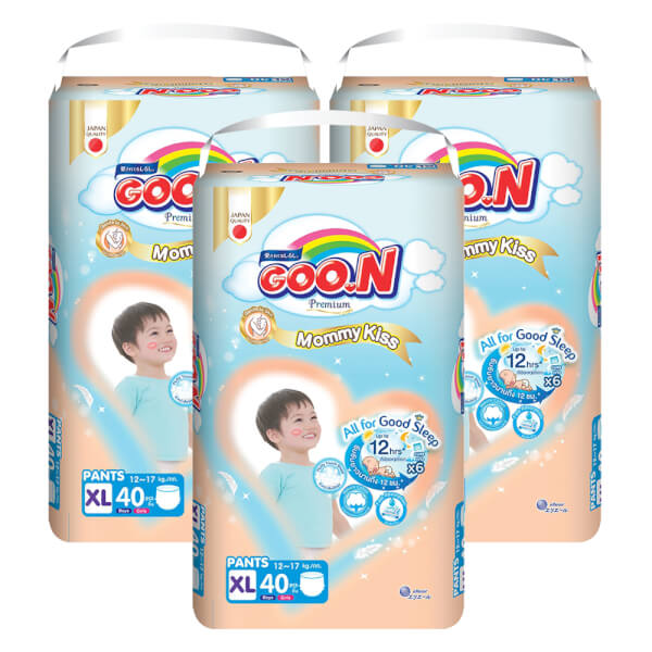 Combo 3 Tã quần GOO.N Mommy Kiss (XL, 12kg-17kg, 40 miếng)