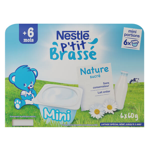 Sữa Chua Nestle P'tit Brasse Vị Tự Nhiên (Lốc 6 Hộp 60G)