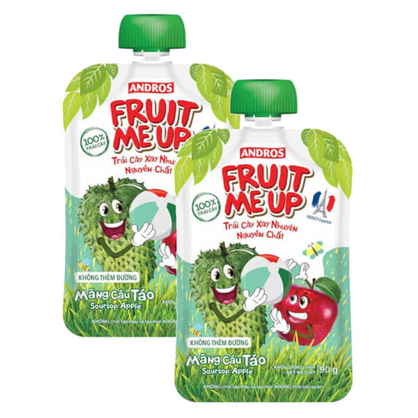 Combo 2 Trái Cây Xay Nhuyễn Nguyên Chất Fruit Me Up Mãng Cầu Táo