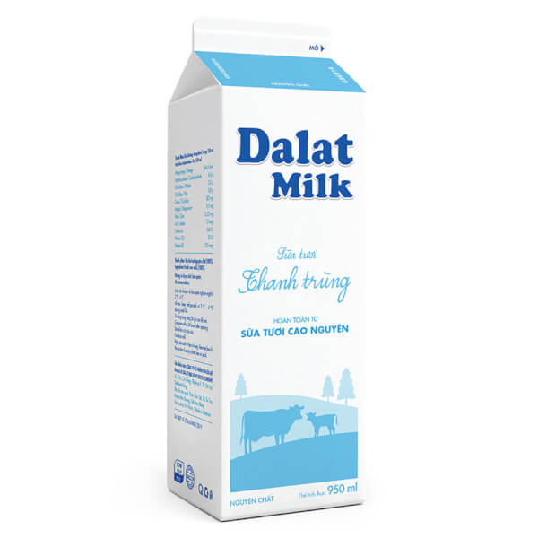 Sữa Tươi Thanh Trùng Nguyên Chất Dalat Milk 950 Ml