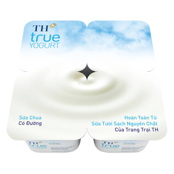 Sữa Chua Th True Yogurt Có Đường 100G (Vỉ 4 Hộp)