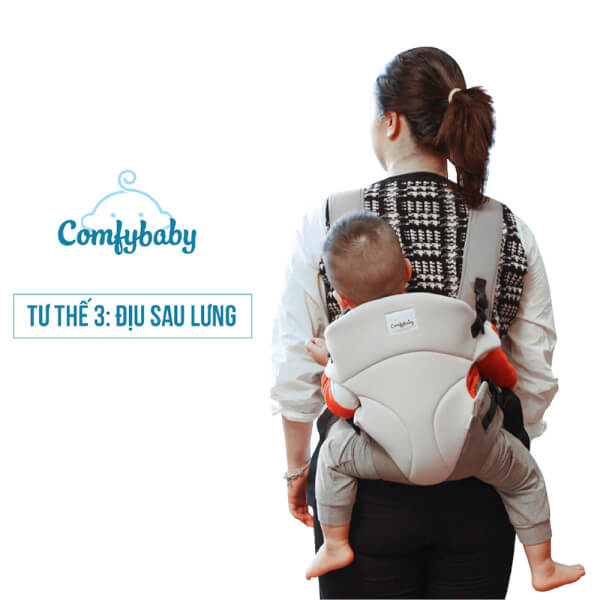 Địu em bé 3 tư thế thoáng khí siêu gọn nhẹ ComfyBaby (màu ghi CF-BK010-GREY)