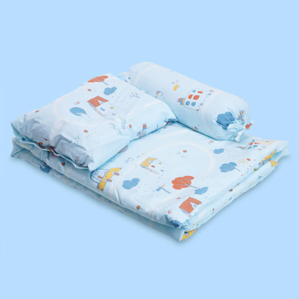 Bộ 3 Chăn Gối Cotton Animo B2110_Th002 (Xanh)