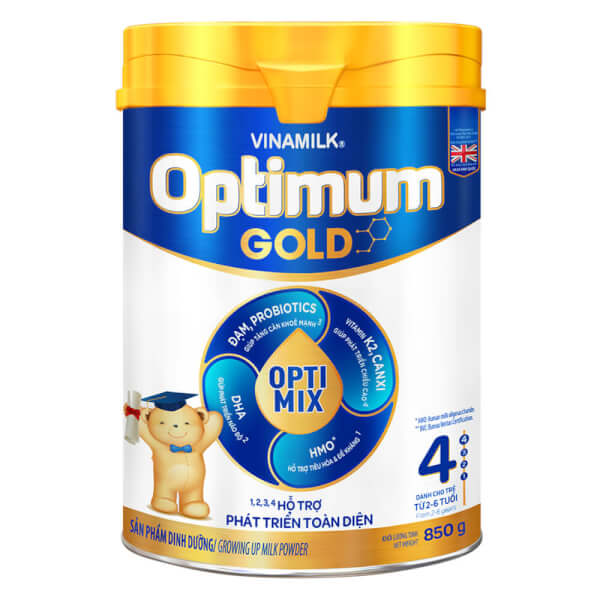 Vinamilk Optimum Gold 4, 850G, 2 - 6 Tuổi