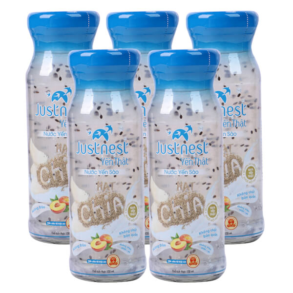 Combo 5 Nước Yến Sào Justnest Hạt Chia 120Ml