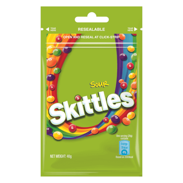 Kẹo Trái Cây Skittles Vị Chua Gói 40G