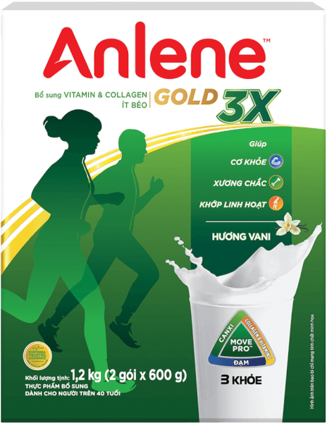 Sữa Anlene Gold 3X vị Vani (1,2kg)