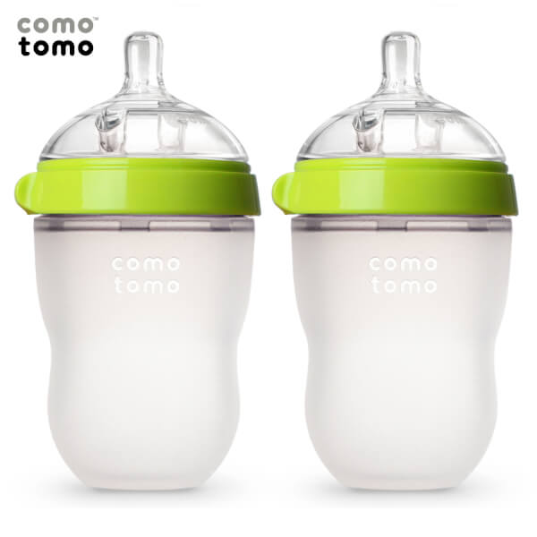 Combo 2 Bộ hai bình sữa silicone Comotomo 250ml - Xanh