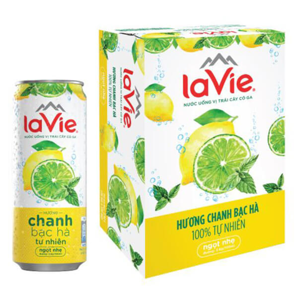 La Vie Sparkling - Chanh Bạc Hà 0.33L