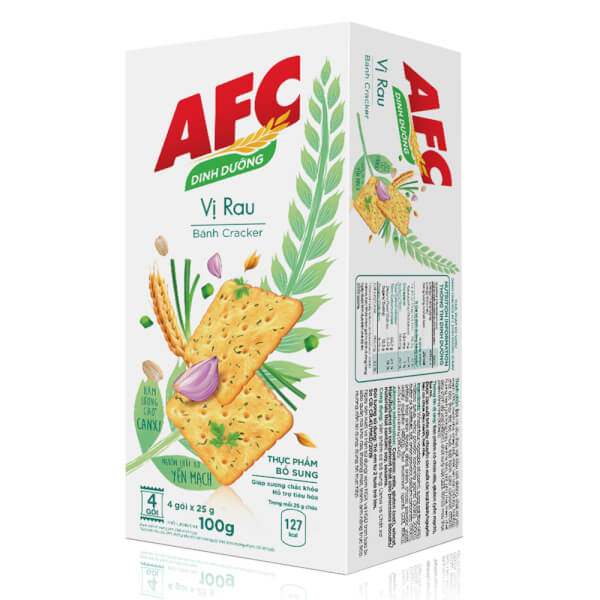 Bánh Cracker Afc Dinh Dưỡng Vị Rau (100G) 