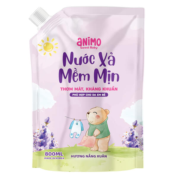 Nước Xả Hàn Quốc Animo Hương Nắng Xuân 800Ml (Tím)