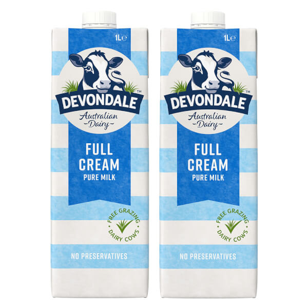 Combo 2 Sữa Tươi Nguyên Chất Tiệt Trùng Devondale Milk 1L