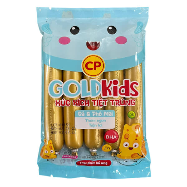 Xúc Xích Tiệt Trùng Goldkids Cá & Phô Mai