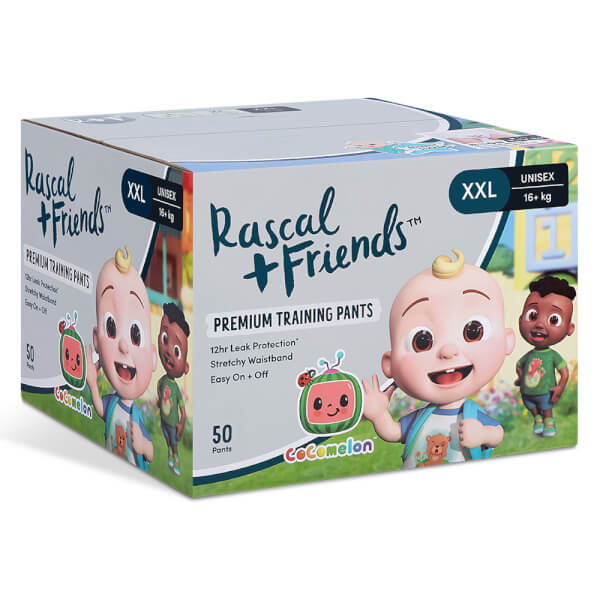 Combo 2 Thùng Tã quần Rascal + Friend Cocomelon (XXL,>16, 50 miếng)