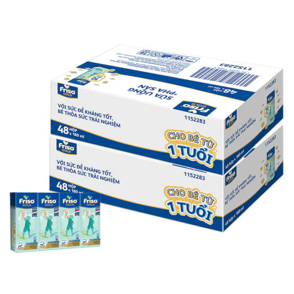 Combo 2 Thùng Sữa Uống Dinh Dưỡng Friso Gold Dành Cho Trẻ 1 Tuổi Trở Lên - Lốc 4 Hộp - 12 Lốc/Thùng