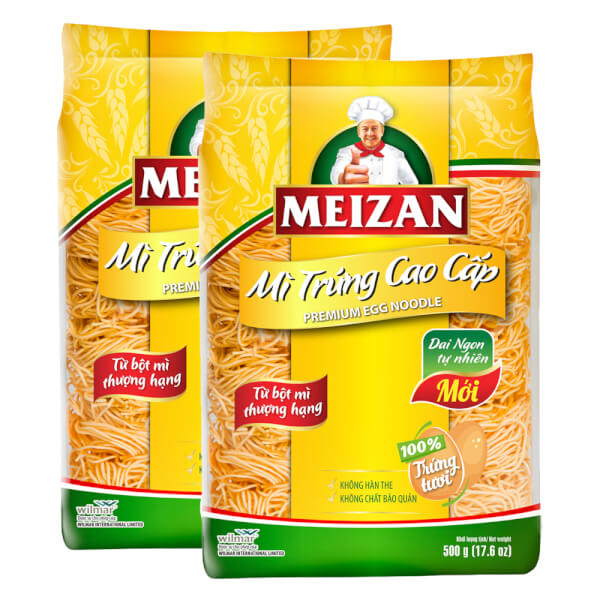 Combo 2 Mì Trứng Cao Cấp Meizan 500G X 12 Gói