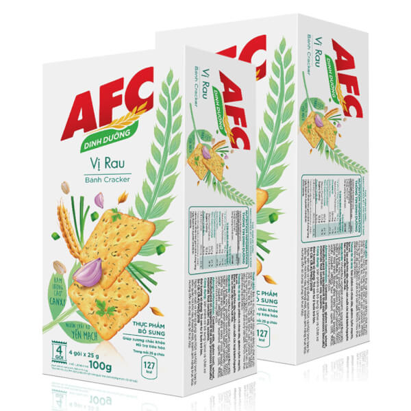 Combo 2 Bánh Cracker Afc Dinh Dưỡng Vị Rau (100G) 