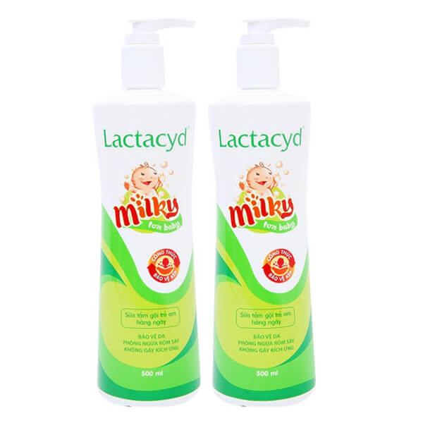 Combo 2 Sữa Tắm Gội Hàng Ngày Cho Bé Lactacyd Milky 500Ml