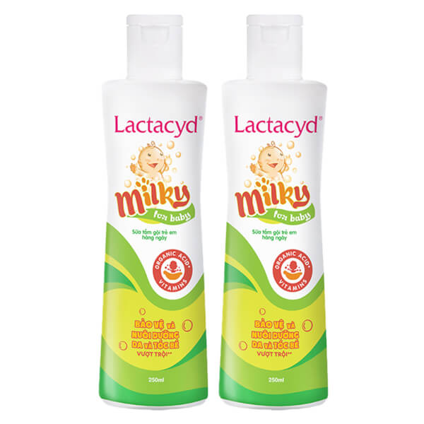 Combo 2 Sữa Tắm Gội Trẻ Em Hàng Ngày Bảo Vệ Và Nuôi Dưỡng Da Và Tóc Bé Lactacyd Milky 250Ml