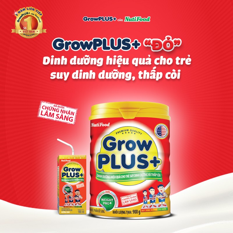 Sữa Grow Plus có tốt cho trẻ suy dinh dưỡng, thấp còi không?